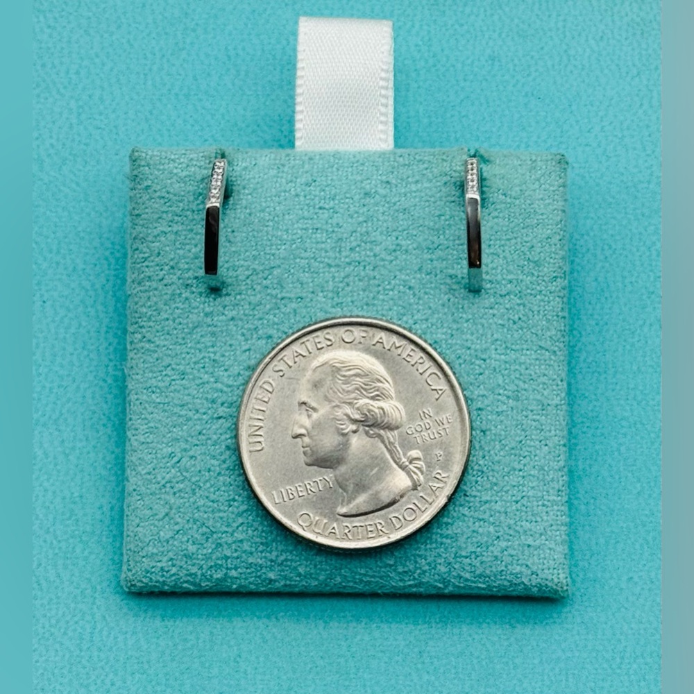 Tiffany & Co Frank Gehry Torque White Gold & Diamond Hoops Mini Pouch Box - Picture 6 of 7